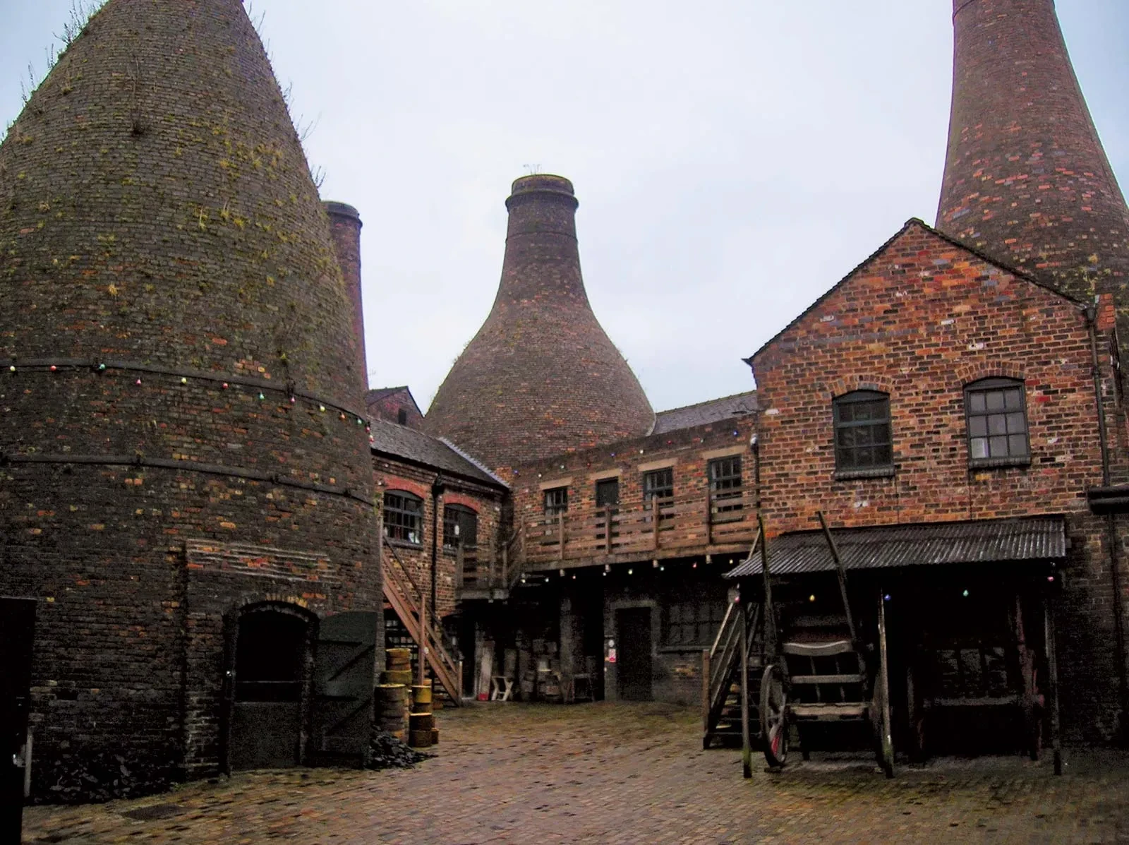 Historic pottery factory with bottle kilns, Stoke-on-Trent